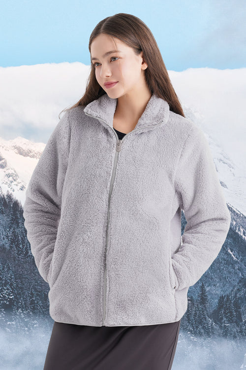 2-Side Fleece Loose Fit Zip-up
