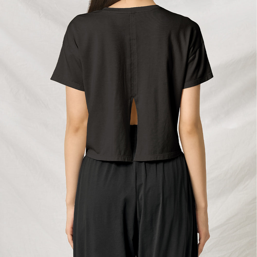 Asana Back Slit Short-Sleeved Cover-up