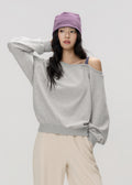 One-Shoulder Strap Sweatshirt