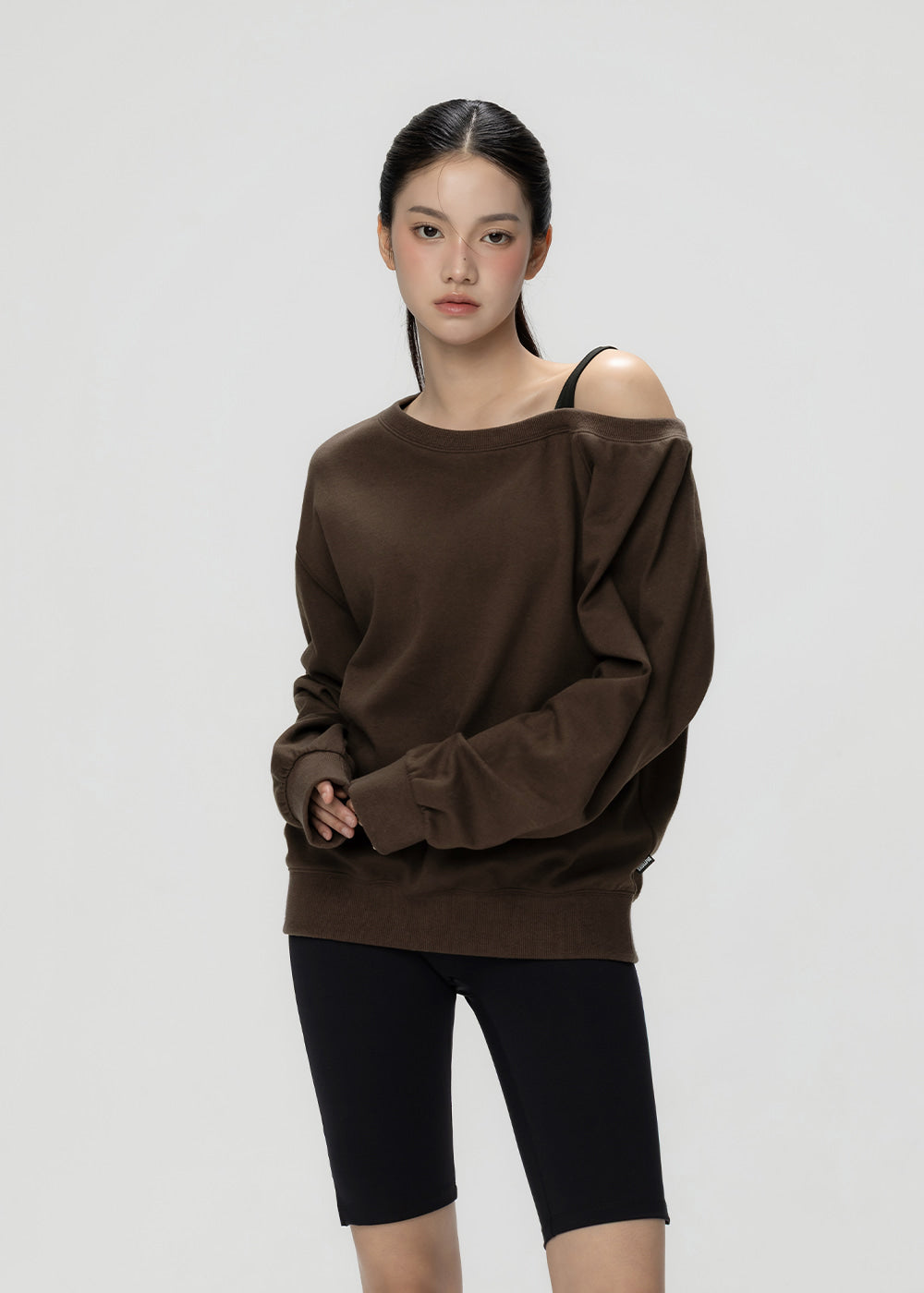 One-Shoulder Strap Sweatshirt