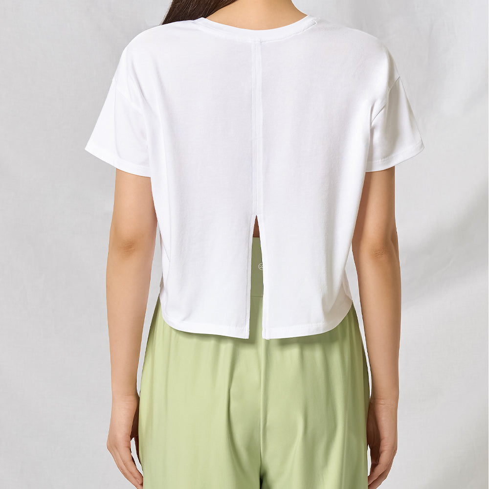 Asana Back Slit Short-Sleeved Cover-up
