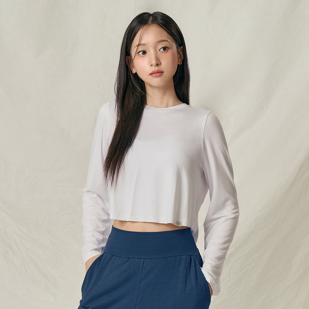 Modal Back Slit Long Sleeve Cover-Up